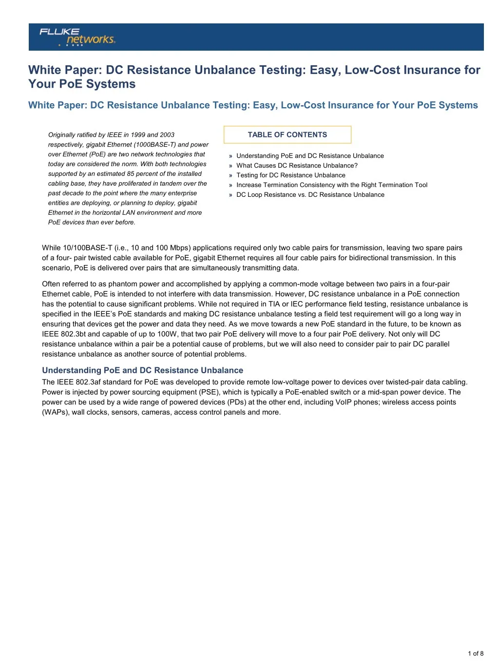 white paper dc resistance unbalance testing easy