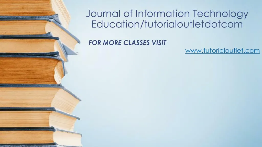 journal of information technology education tutorialoutletdotcom