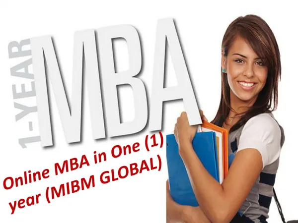 Online MBA in One (1) year (MIBM GLOBAL)