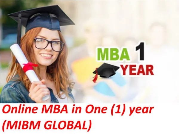Online MBA in One (1) year