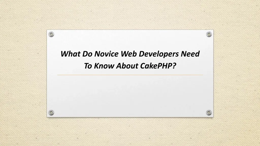 what do novice web developers need to know about