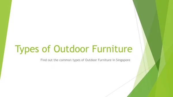 Best Outdoor Furniture Singapore Types