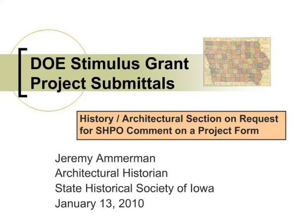 DOE Stimulus Grant Project Submittals