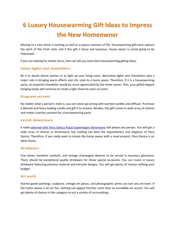 6 Luxury Housewarming Gift Ideas to Impress the New Homeowner