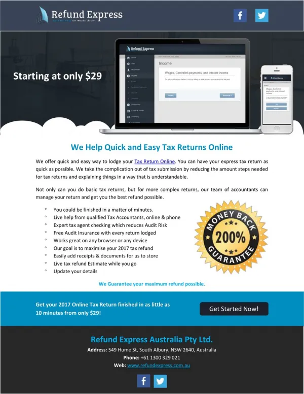 We Help Quick and Easy Tax Returns Online