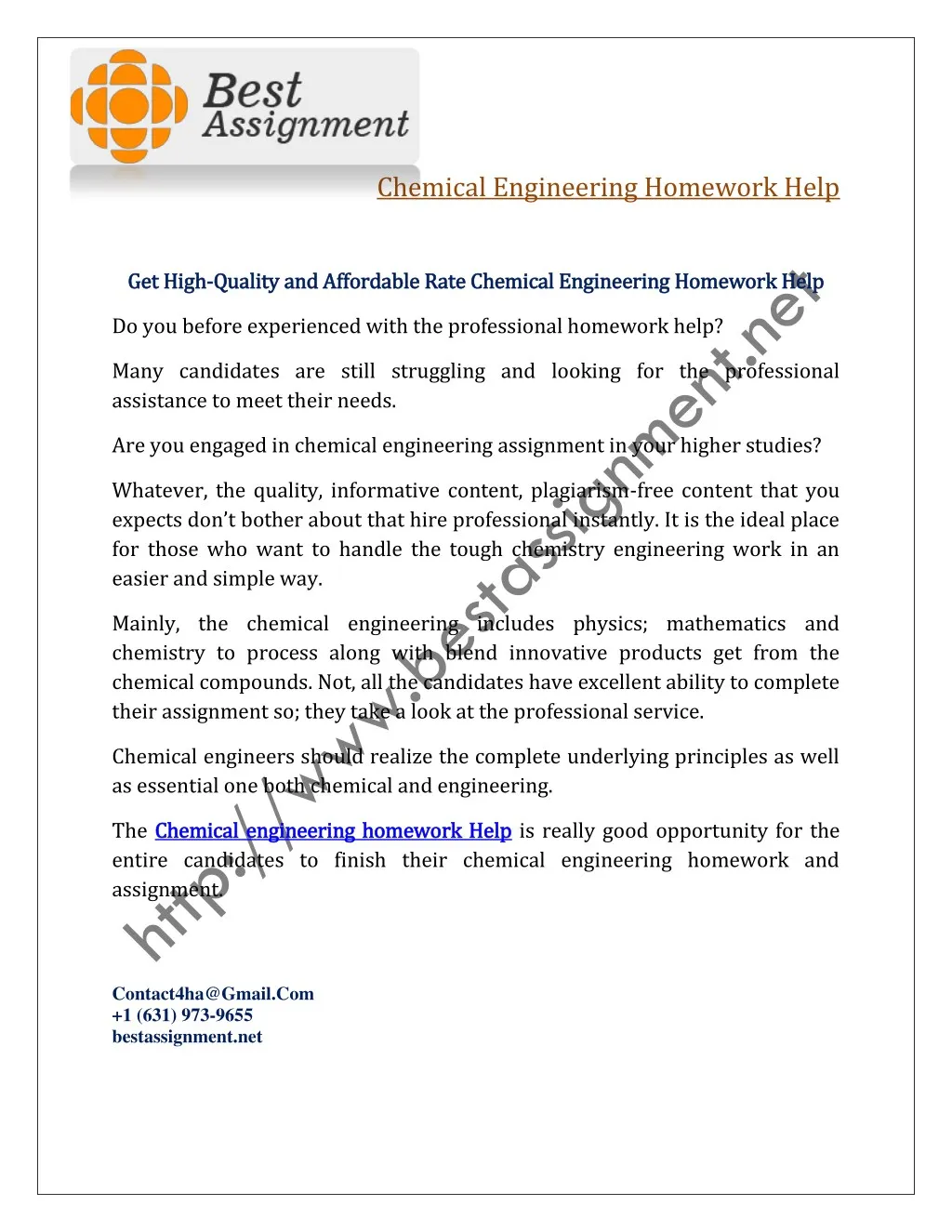 chemical engineering homework help