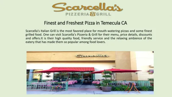 Finest and Freshest Pizza in Temecula CA