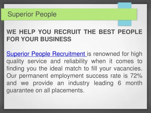 it services recruitment melbourne - Superior People Recruitment