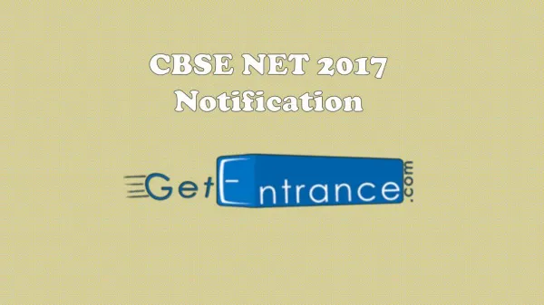 CBSE NET 2017 Notification