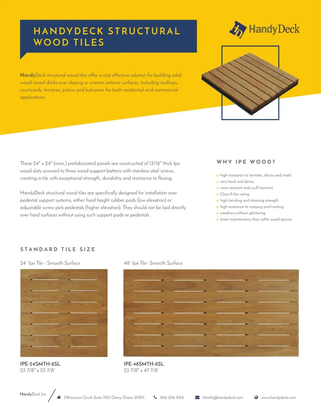 handydeck structural wood tiles
