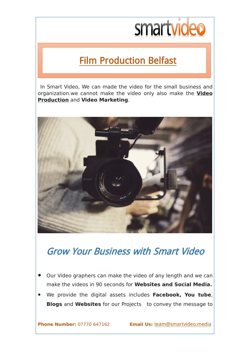 film film production production belfast