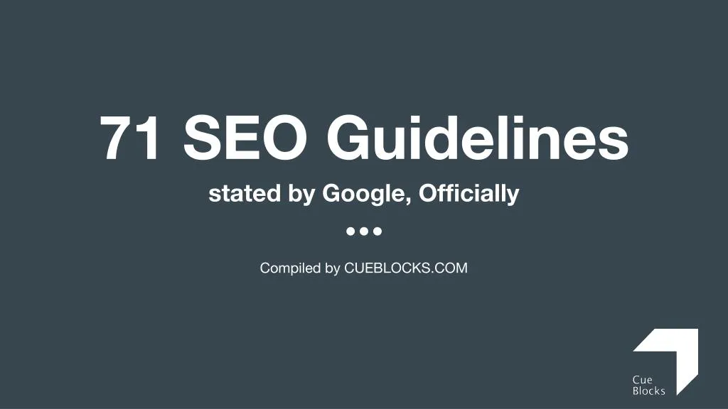 71 seo guidelines stated by google officially