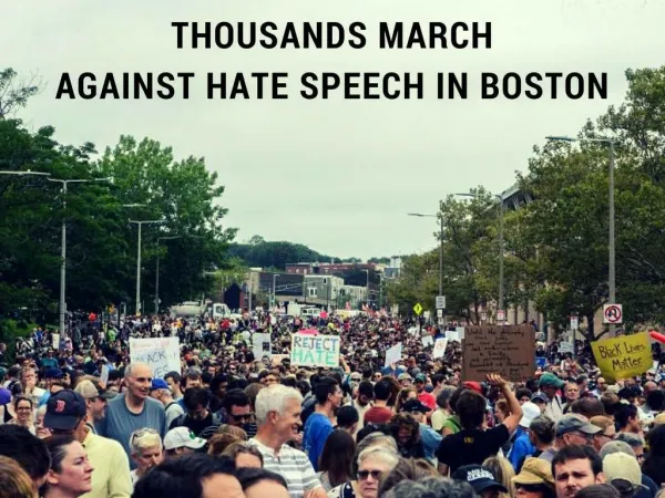 Boston Rival Rallies: Thousands march against hate speech