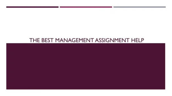 The Best Management Assignment Help