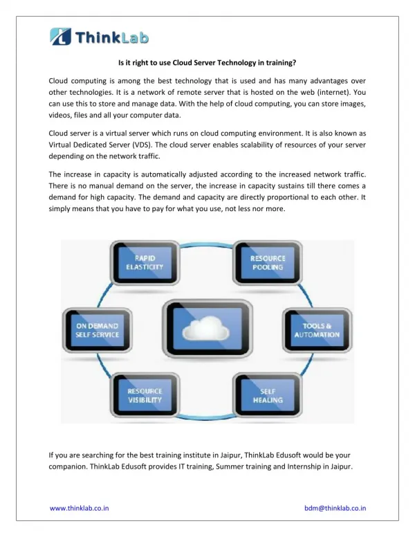 Is it right to use Cloud Server Technology in training?