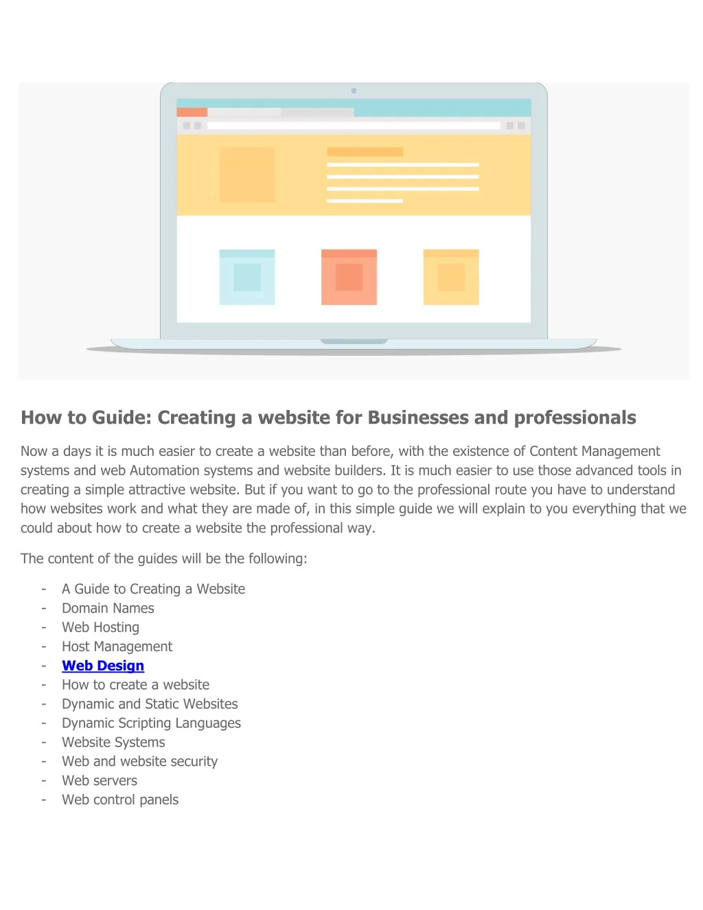how to guide creating a website for businesses