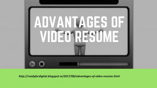 Advantages of Video Resume