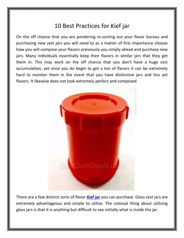 10 Best Practices for Kief jar