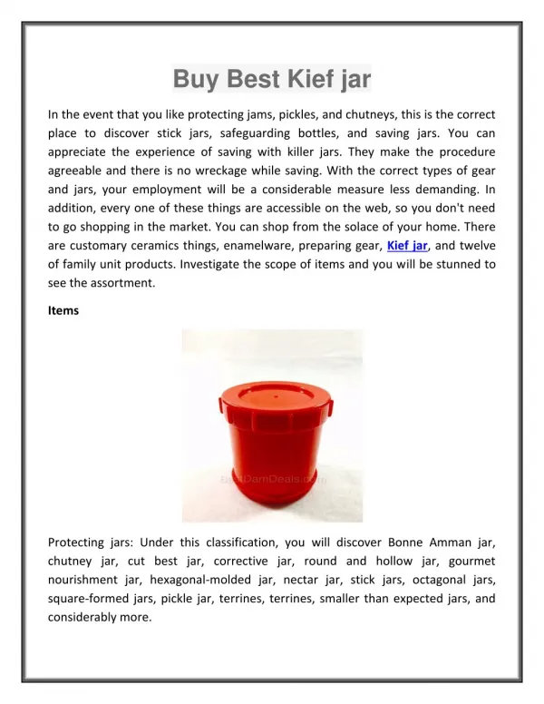 Buy Best Kief jar