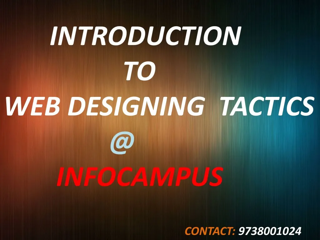 web designing tactics introduction
