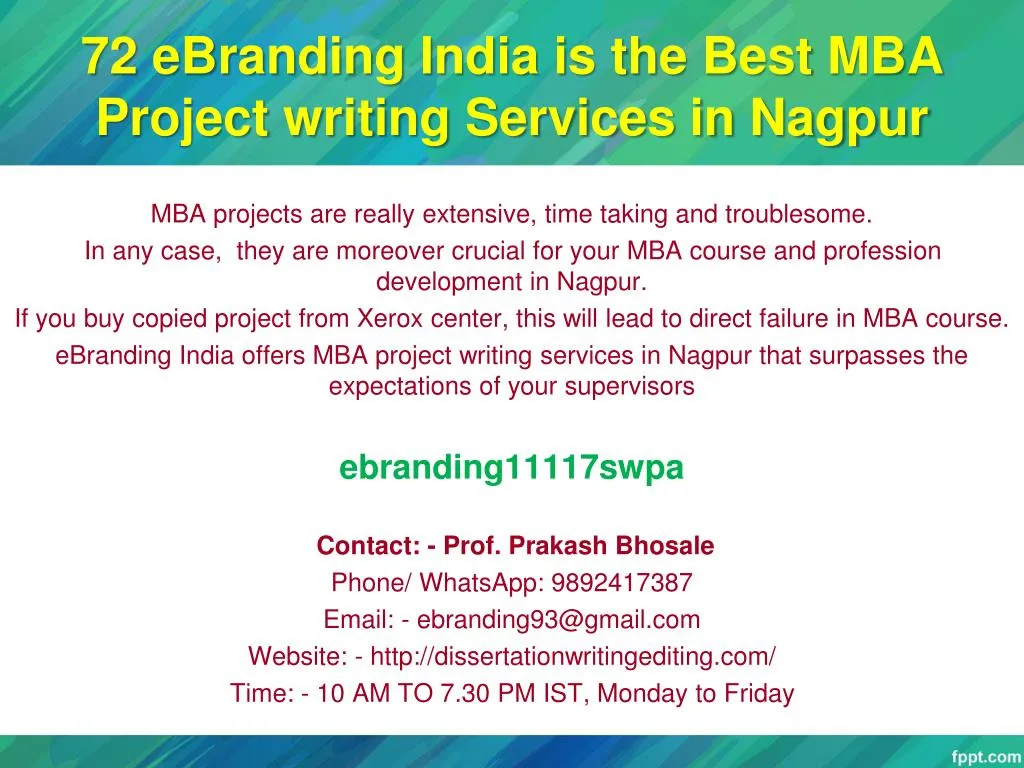 72 ebranding india is the best mba project writing services in nagpur
