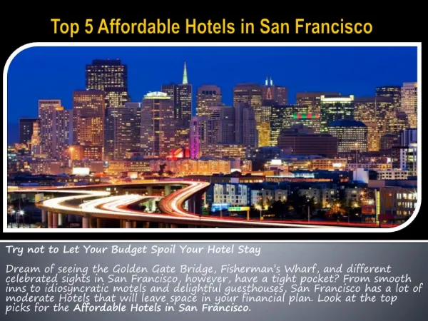 Top 5 Affordable Hotels in San Francisco