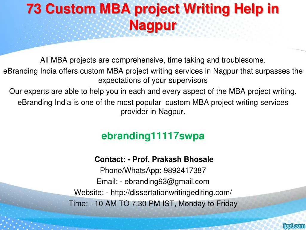 73 custom mba project writing help in nagpur