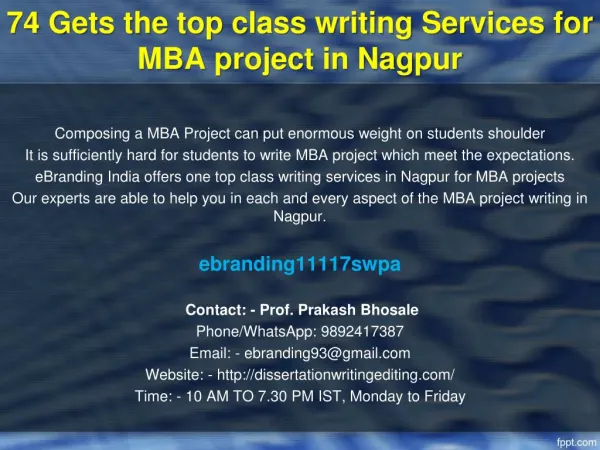 74 gets the top class writing services for mba project in nagpur