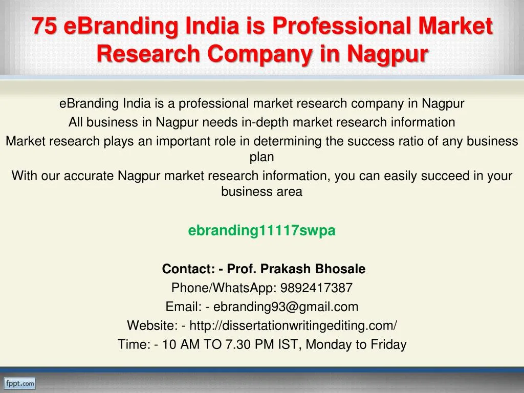 75 ebranding india is professional market research company in nagpur