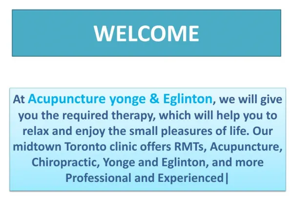 Acupuncture Yonge & Eglinton