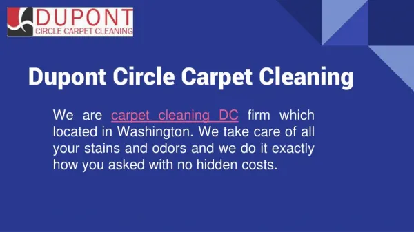 Contact Us for Carpet Cleaning Services in Washington DC