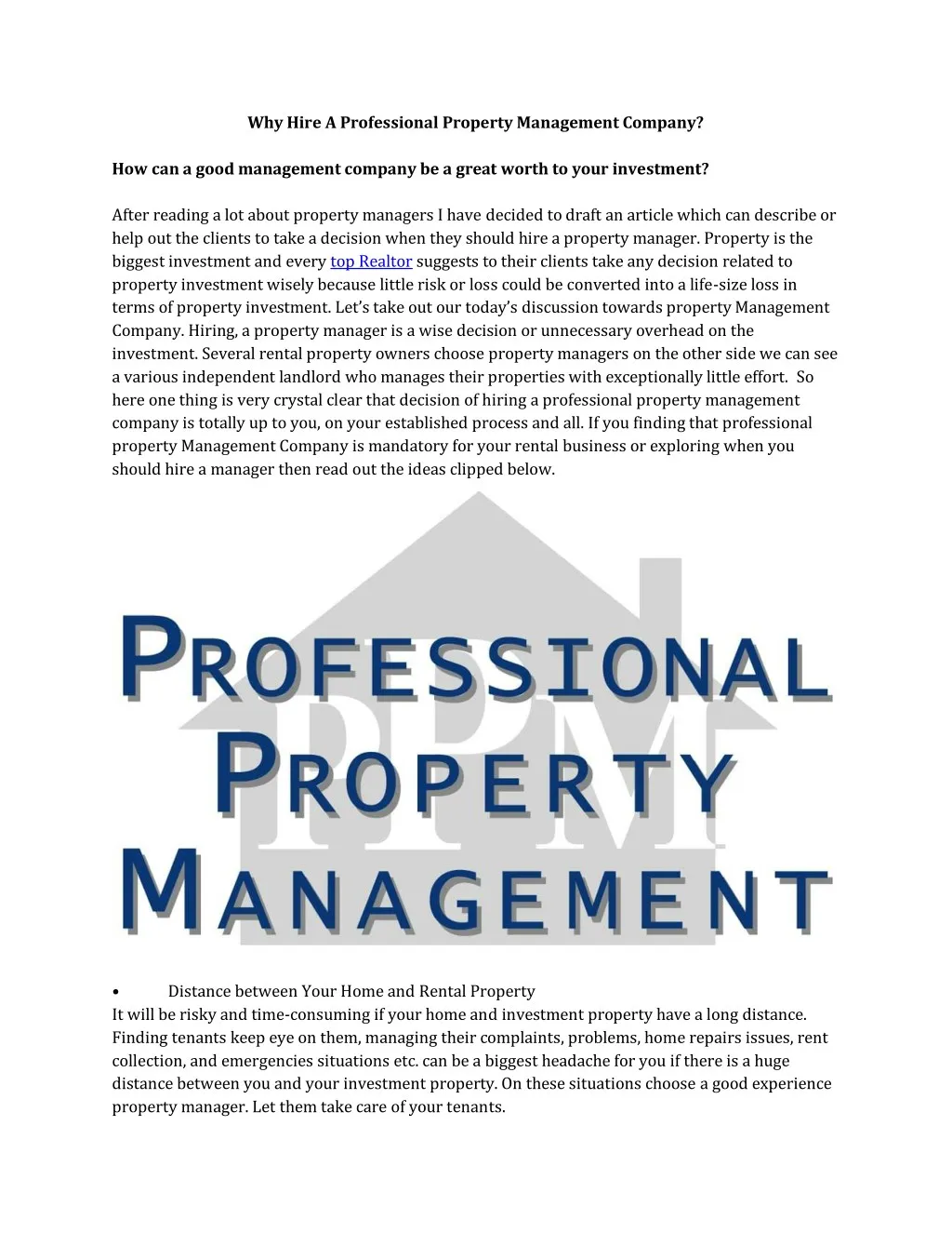 why hire a professional property management