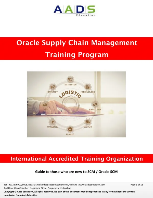 Oracle SCM Training |Oracle R12 SCM Functional Online Training