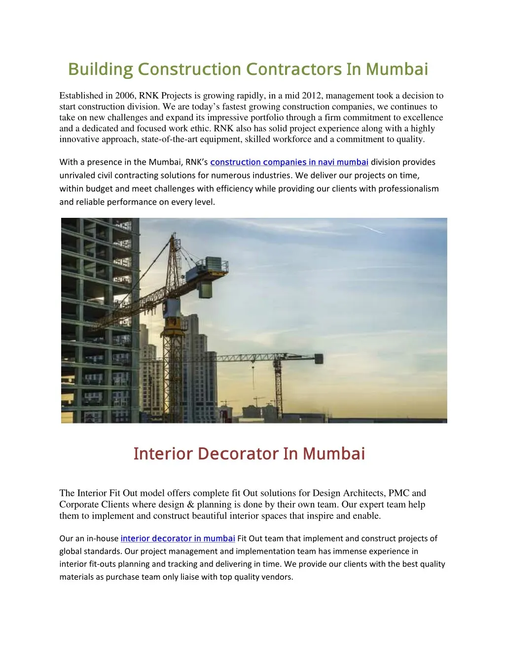 building construction contractors in mumbai