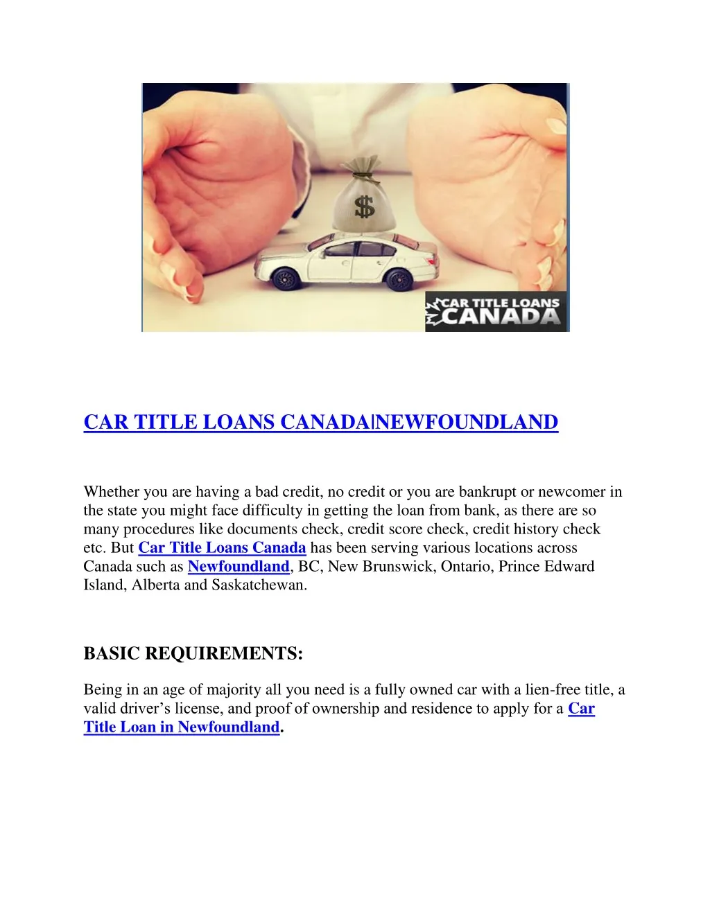 car title loans canada newfoundland