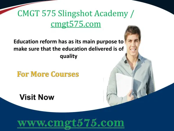 CMGT 575 Slingshot Academy / cmgt575.com