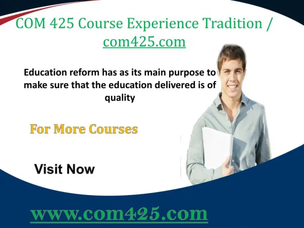 COM 425 Course Experience Tradition / com425.com