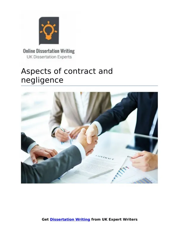 Aspects of contract and negligence
