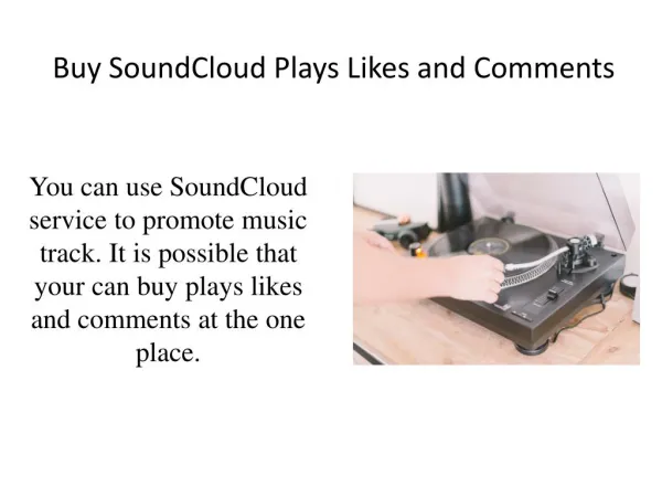 Buy SoundCloud Plays Likes and Comments