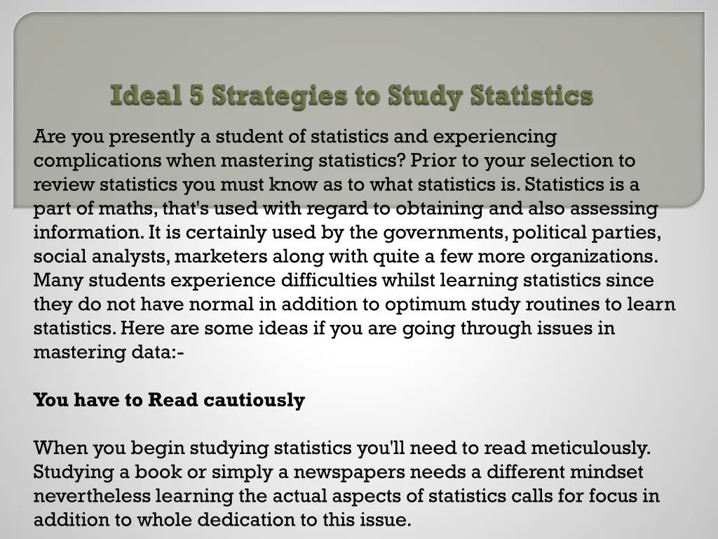 ideal 5 strategies to study statistics