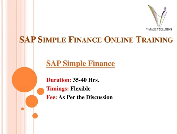 SAP Simple Finance Training Course Content PPT