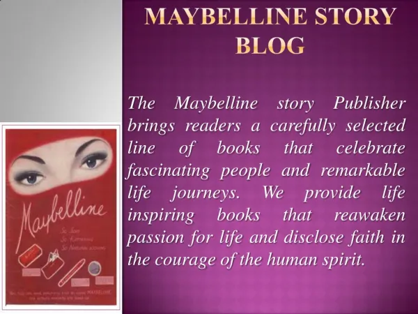Signed Copy Of The Maybelline Story