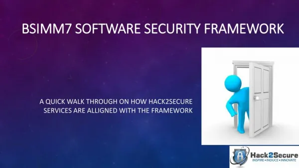 A Quick Walk Through BSIMM7 Software Security Framework