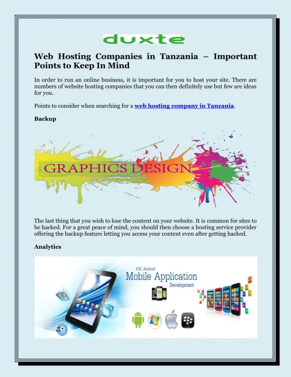 Web Hosting Companies in Tanzania – Important Points to Keep In Mind