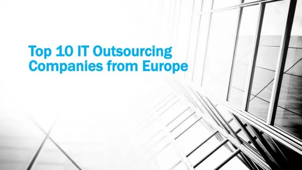 Top 10 IT Outsourcing Companies in Europe