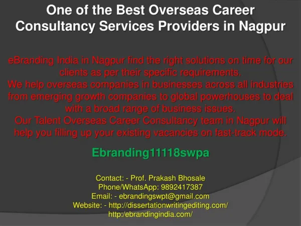 One of the Best Overseas Career Consultancy Services Providers in Nagpur
