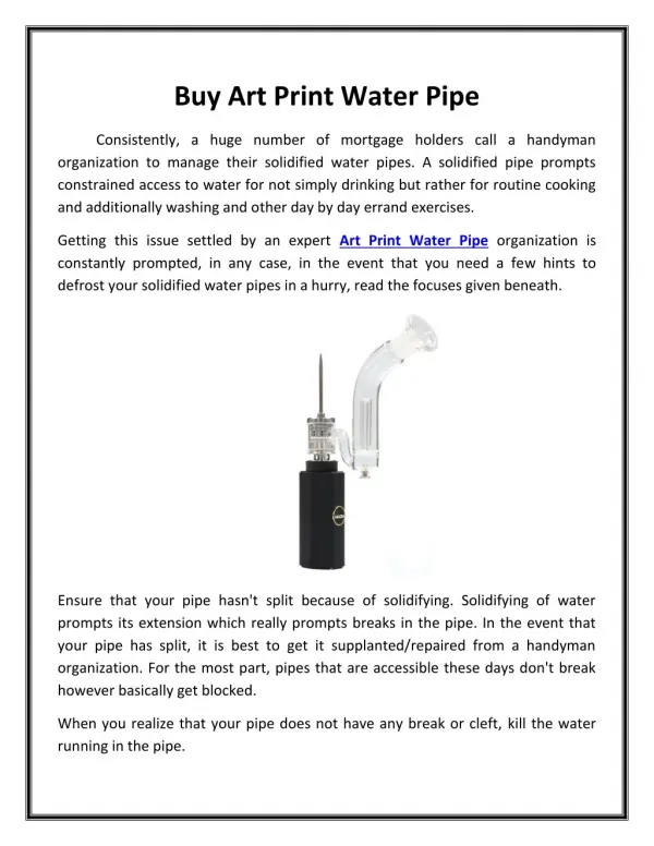 Buy Art Print Water Pipe