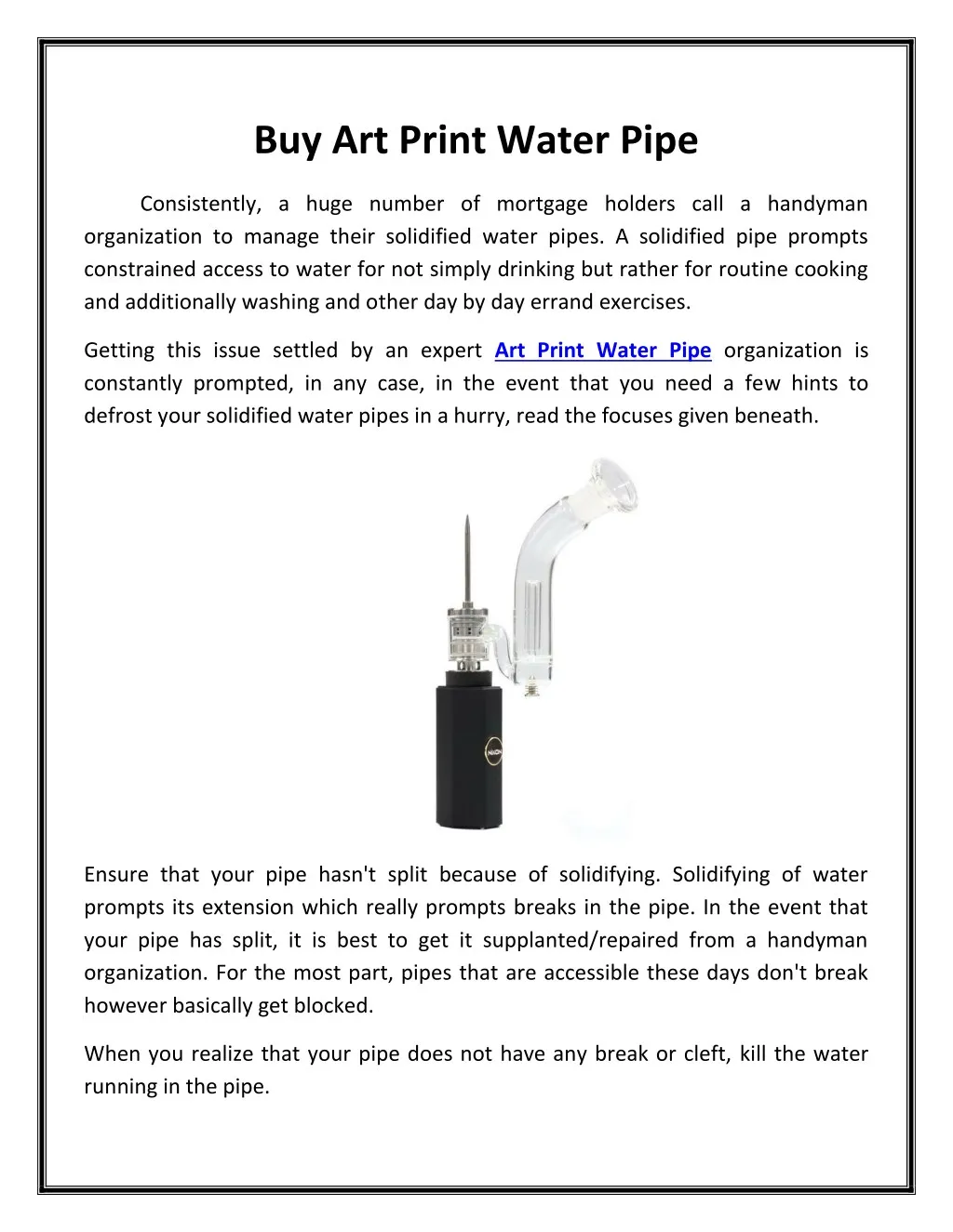 buy art print water pipe