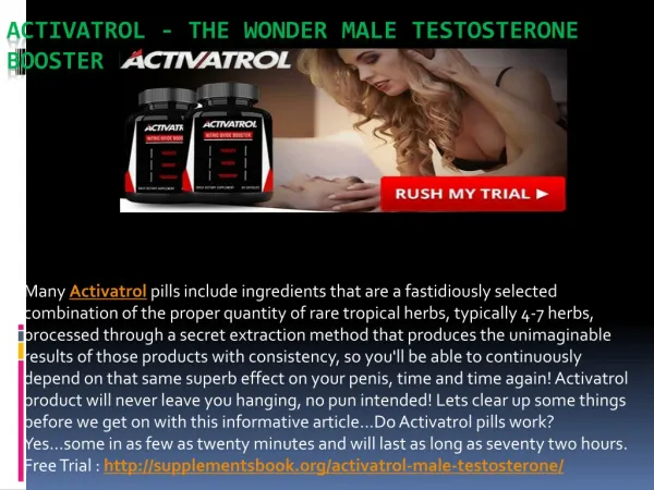 Activatrol Reviews – Best Male Testosterone Booster Pills