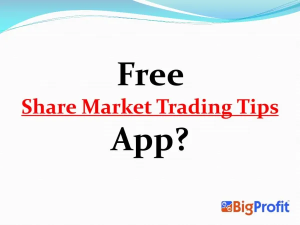 Free Share Market Trading Tips App
